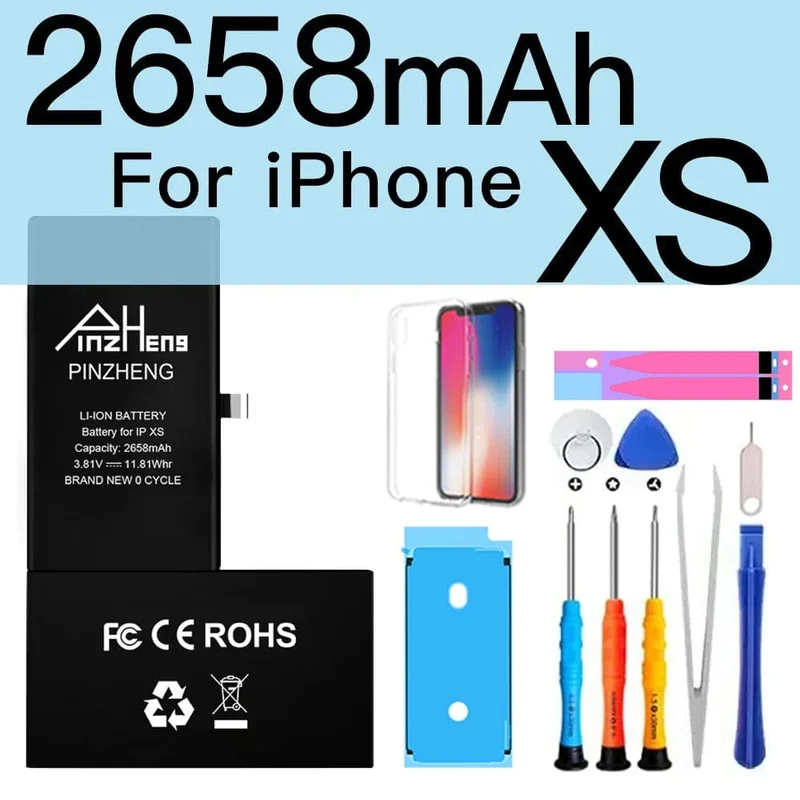 PINZHENG-Akku für iPhone X XR XS 11 12 13 Mini Max Pro Promax, echte Ersatzbatterie mit hoher Kapazität, Garantie ein Jahr