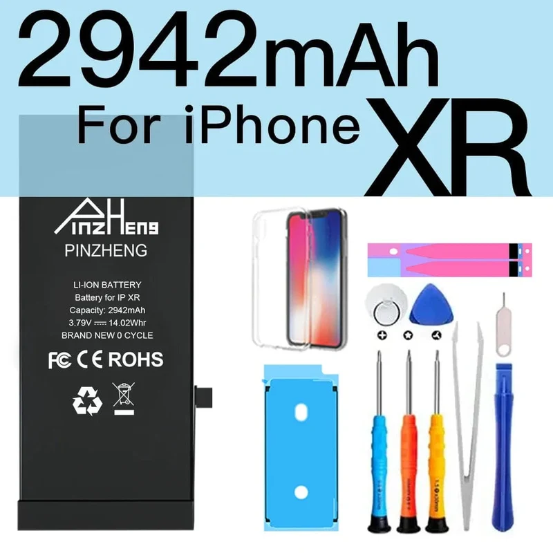 PINZHENG-Akku für iPhone X XR XS 11 12 13 Mini Max Pro Promax, echte Ersatzbatterie mit hoher Kapazität, Garantie ein Jahr