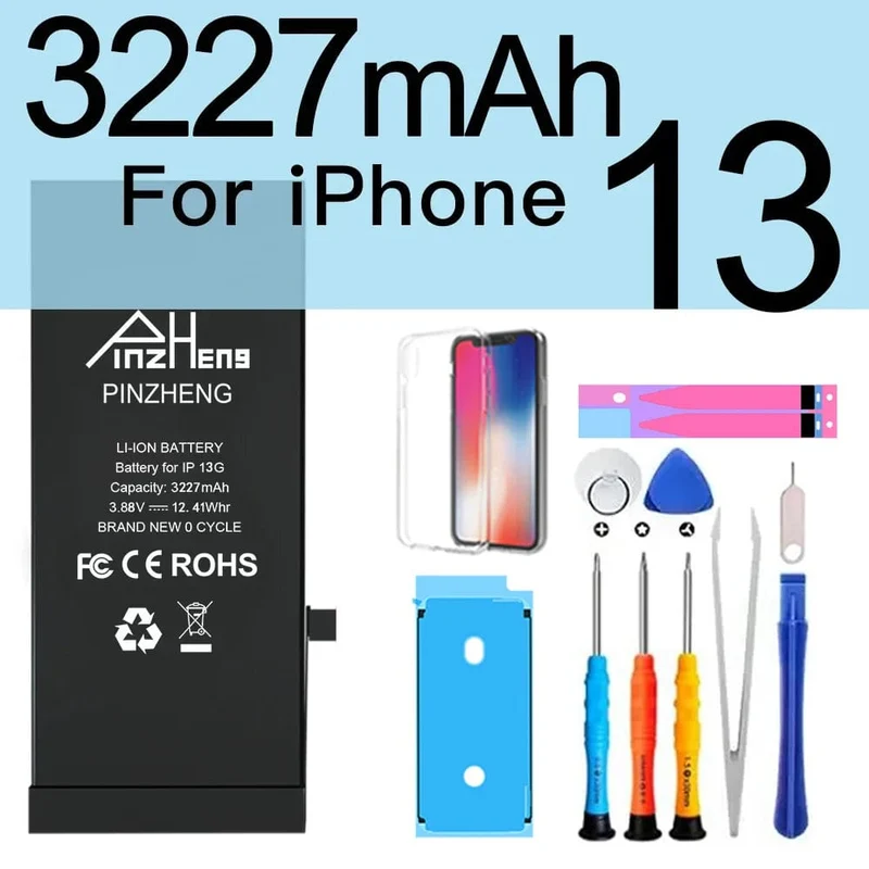 PINZHENG-Akku für iPhone X XR XS 11 12 13 Mini Max Pro Promax, echte Ersatzbatterie mit hoher Kapazität, Garantie ein Jahr