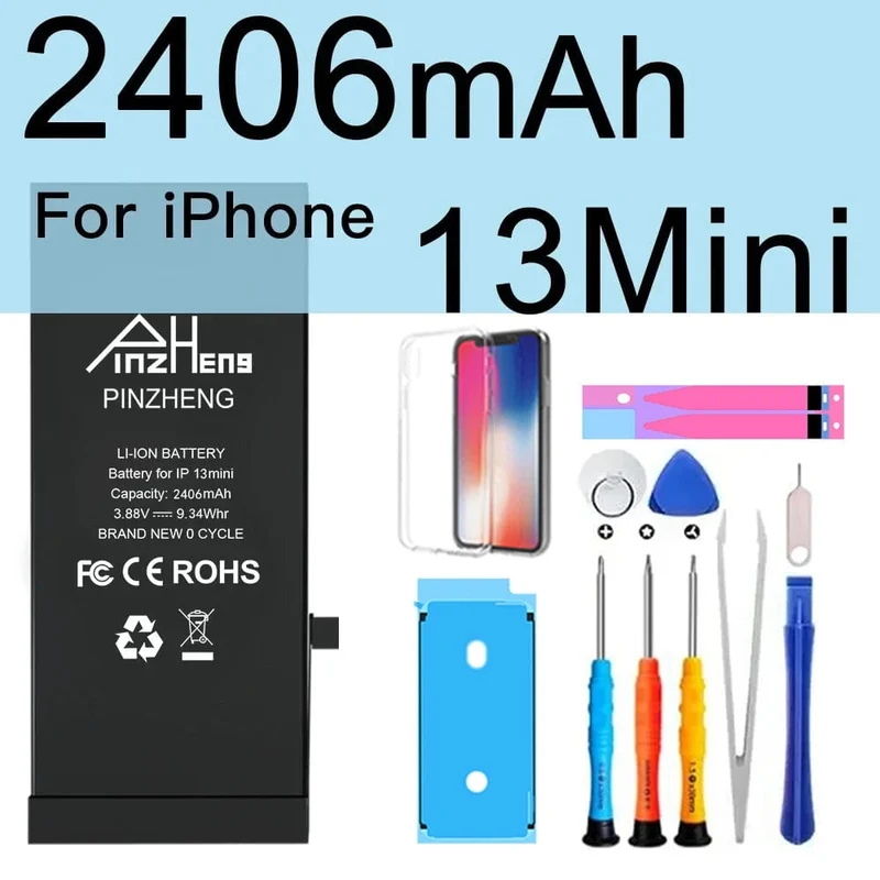 PINZHENG-Akku für iPhone X XR XS 11 12 13 Mini Max Pro Promax, echte Ersatzbatterie mit hoher Kapazität, Garantie ein Jahr