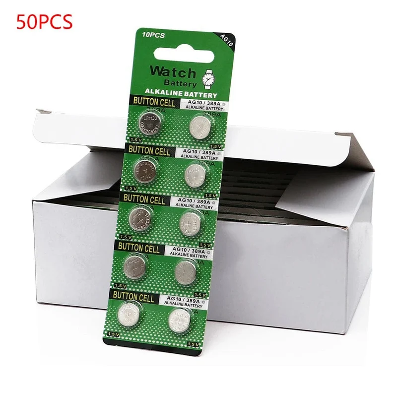 AG10 LR54 Zellmünze 1.55 V SR54 389 189 LR1130 SR1130 Alkalische Knopfzellen für Uhr Spielzeug Fernbedienung