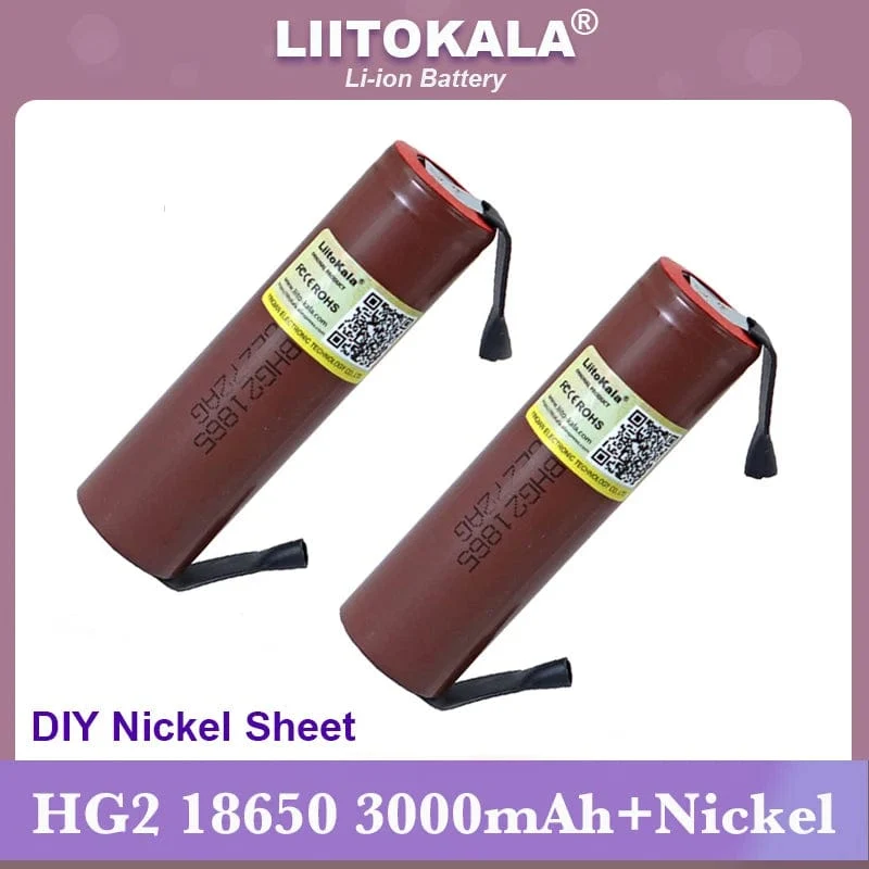 Liitokala 100% Neue HG2 18650 3000mAh akku 18650HG2 3.6 V entladung 20A Power batterien + DIY Nickel