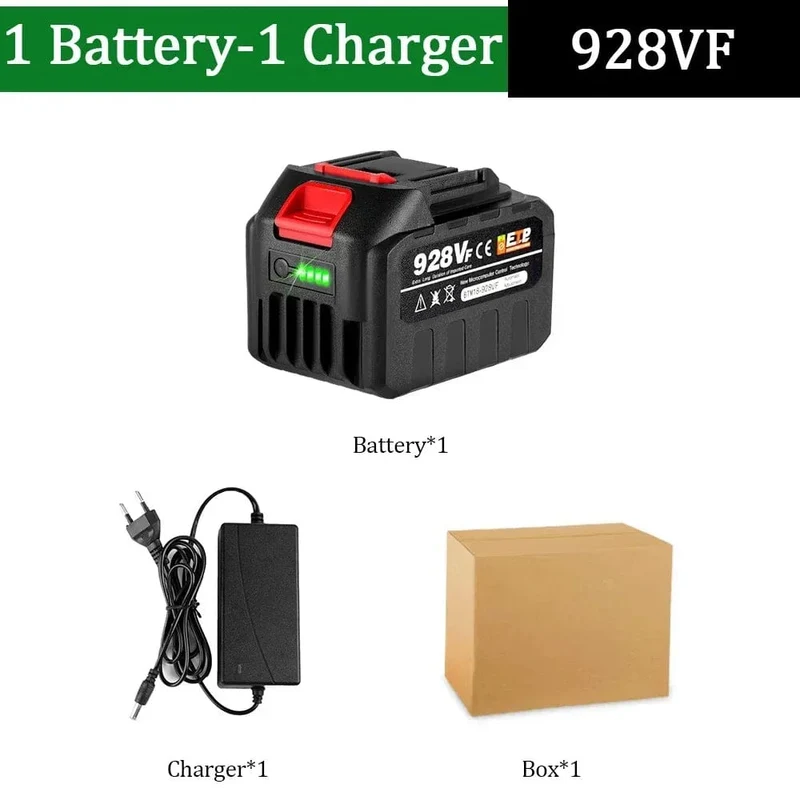 20-V-Lithium-Akku mit EU-Stecker, 388 VF 15000 mAh, 928 VF 22500 mAh, Akku-Kapazitätsanzeige, für elektrische Kettensägen