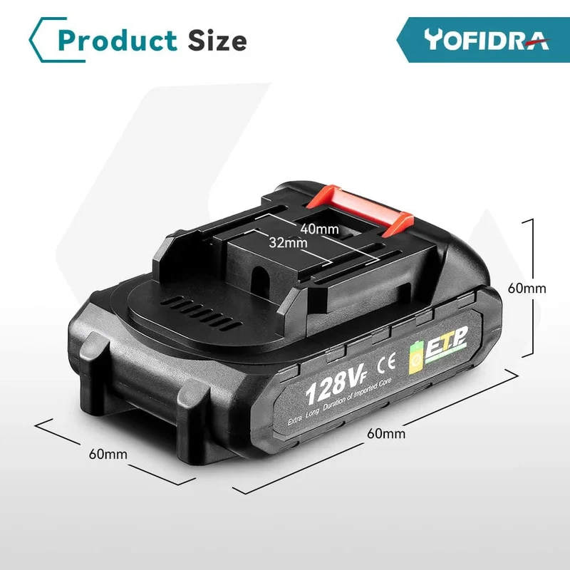 20-V-Lithium-Akku mit EU-Stecker, 388 VF 15000 mAh, 928 VF 22500 mAh, Akku-Kapazitätsanzeige, für elektrische Kettensägen