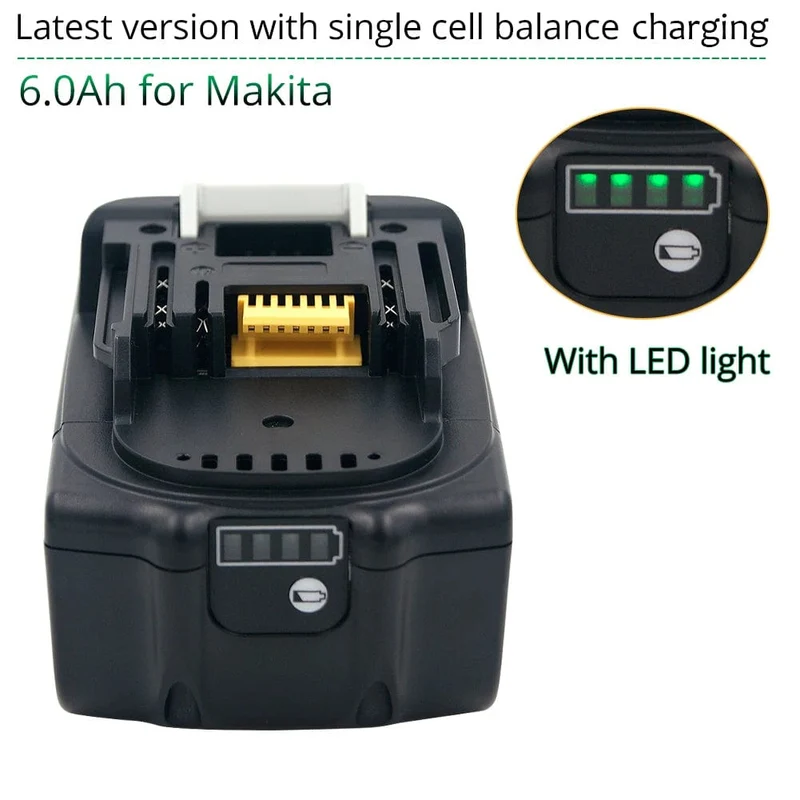 Neuester verbesserter BL1860-Akku 18 V 6000 mAh Lithium für Makita 18 V Akku BL1840 BL1850 BL1830 BL1860B LXT 400