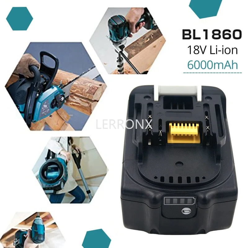 Neuester verbesserter BL1860-Akku 18 V 6000 mAh Lithium für Makita 18 V Akku BL1840 BL1850 BL1830 BL1860B LXT 400