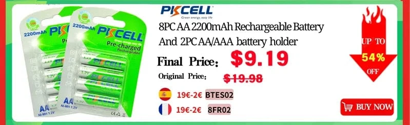 8PC PKCELL AAA Batterie 1.2 V NiMH AAA Akkus 1000mah aaa Uhr Spielzeug maus batterie Und 2PC AAA/AA Batterie Halter