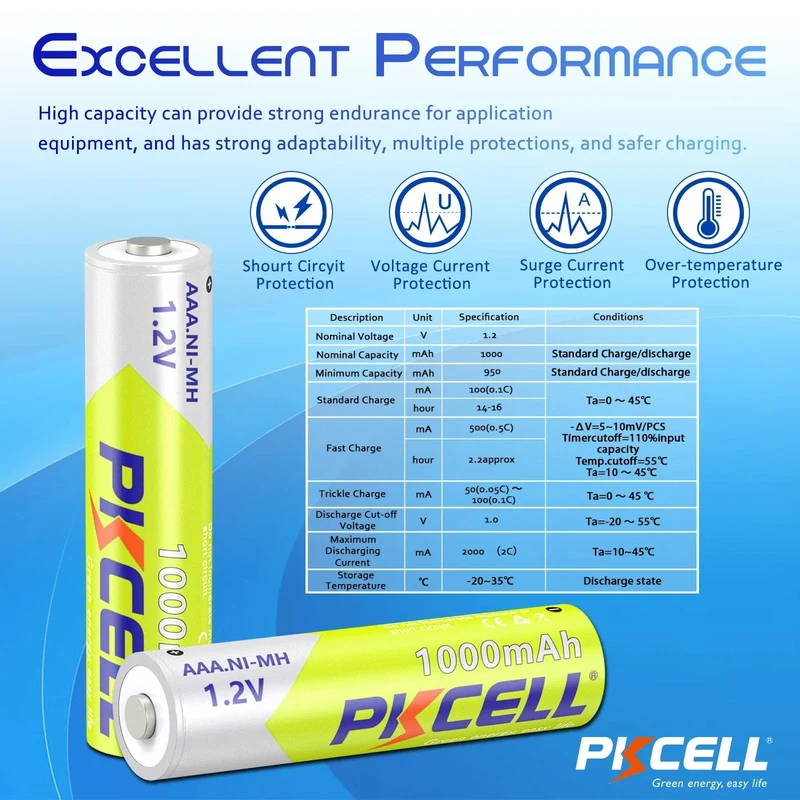 8PC PKCELL AAA Batterie 1.2 V NiMH AAA Akkus 1000mah aaa Uhr Spielzeug maus batterie Und 2PC AAA/AA Batterie Halter