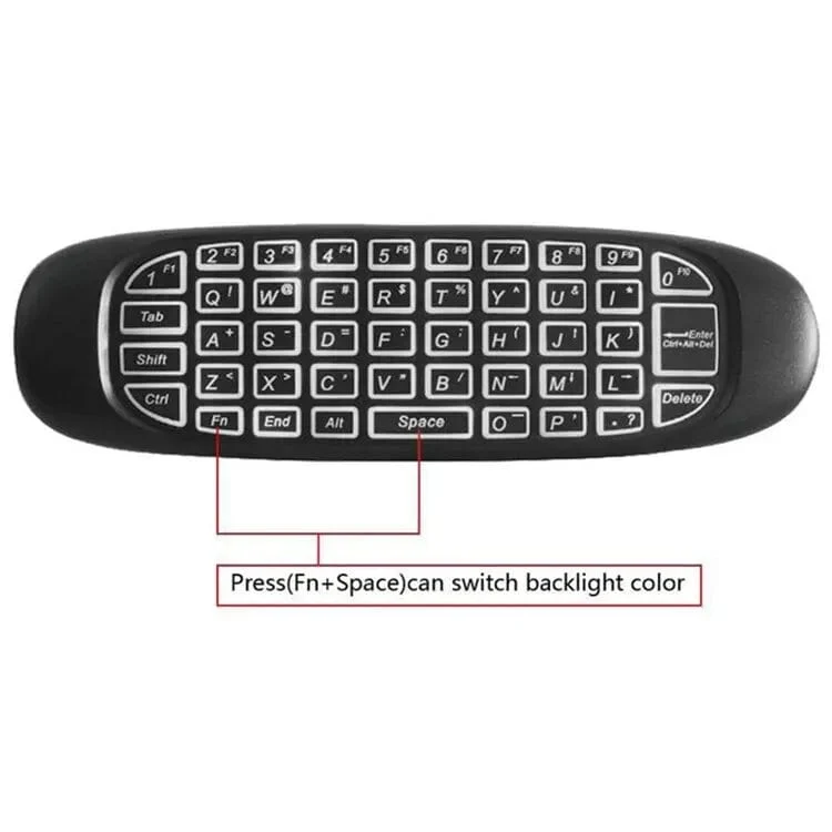 C120 RGB 7 Hintergrundbeleuchtung Fly Air Mouse Gyro Sensor Drahtlose 2.4G RF Tastatur Fernbedienung Für Gaming Android Smart TV Box
