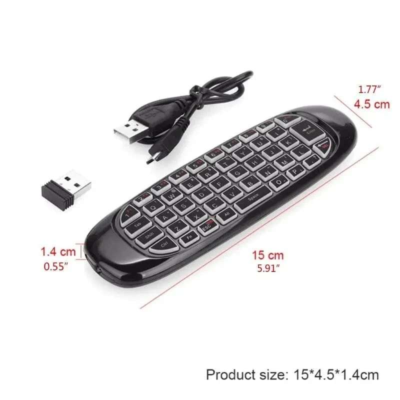C120 RGB 7 Hintergrundbeleuchtung Fly Air Mouse Gyro Sensor Drahtlose 2.4G RF Tastatur Fernbedienung Für Gaming Android Smart TV Box