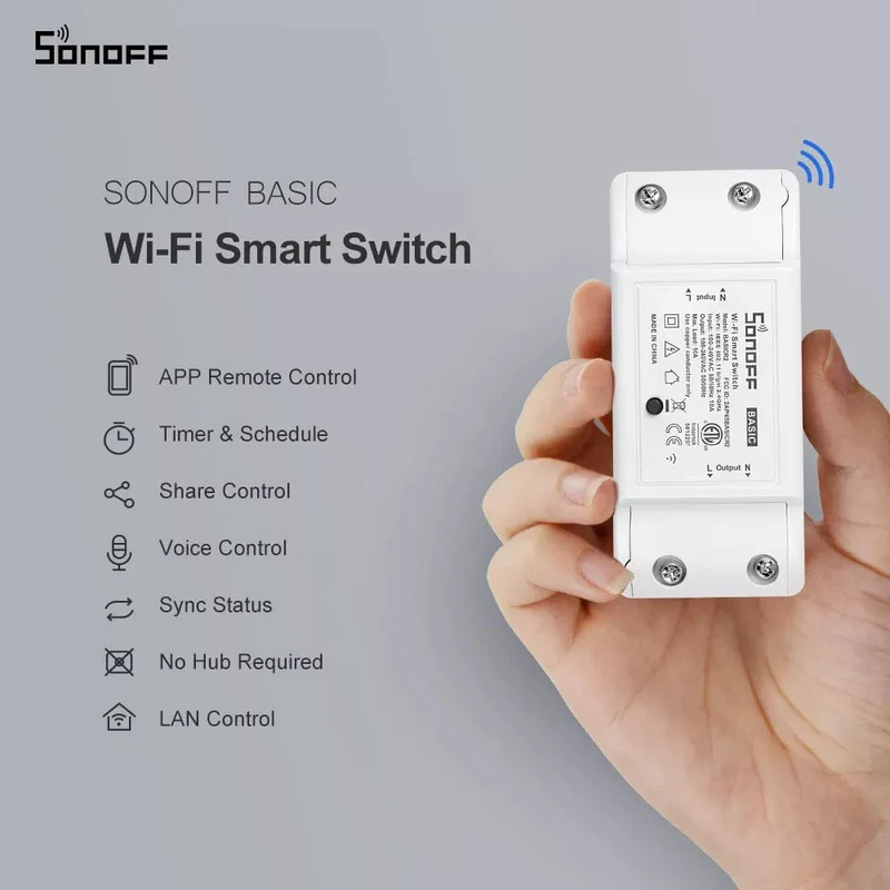 Itead SONOFF Basic R2 Mini DIY Modul WLAN Lichtschalter Drahtloser APP Fernbedienungsschalter 220V Smart Home Elektrische Schalter