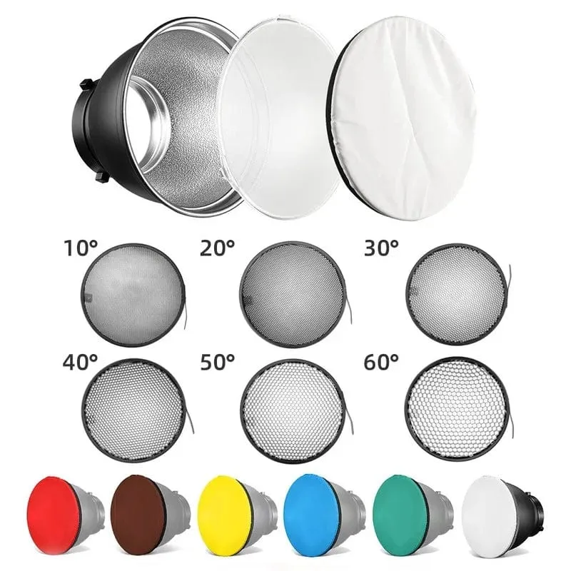 Soonpho 7 Zoll Bowens Mount Standard-Reflektor Diffusor Lampenschirm Schale Wabengitter für weiches Licht Fotostudio-Kits