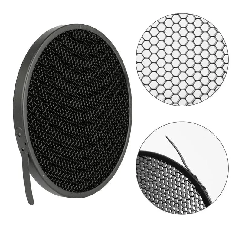 Soonpho 7 Zoll Bowens Mount Standard-Reflektor Diffusor Lampenschirm Schale Wabengitter für weiches Licht Fotostudio-Kits