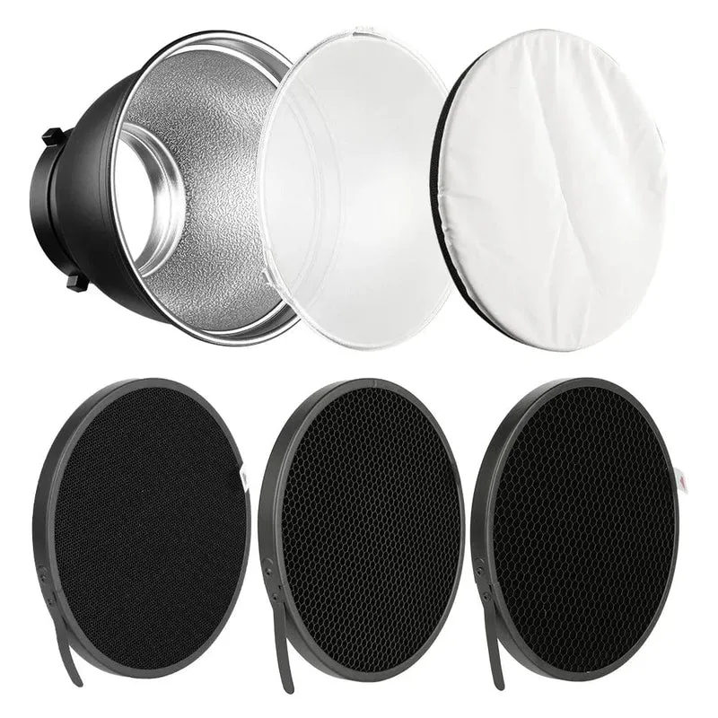 Soonpho 7 Zoll Bowens Mount Standard-Reflektor Diffusor Lampenschirm Schale Wabengitter für weiches Licht Fotostudio-Kits