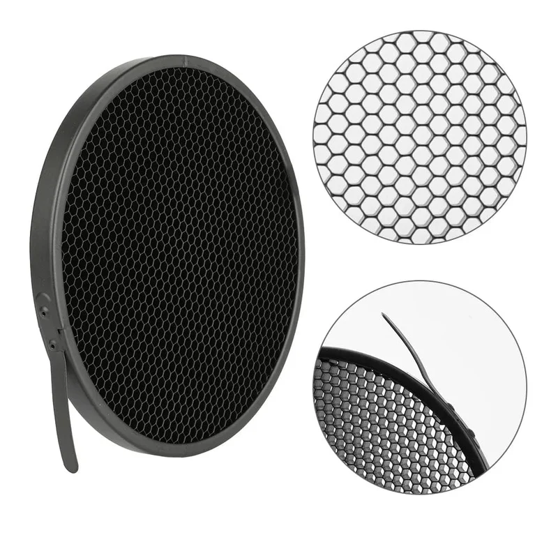 Soonpho 7 Zoll Bowens Mount Standard-Reflektor Diffusor Lampenschirm Schale Wabengitter für weiches Licht Fotostudio-Kits