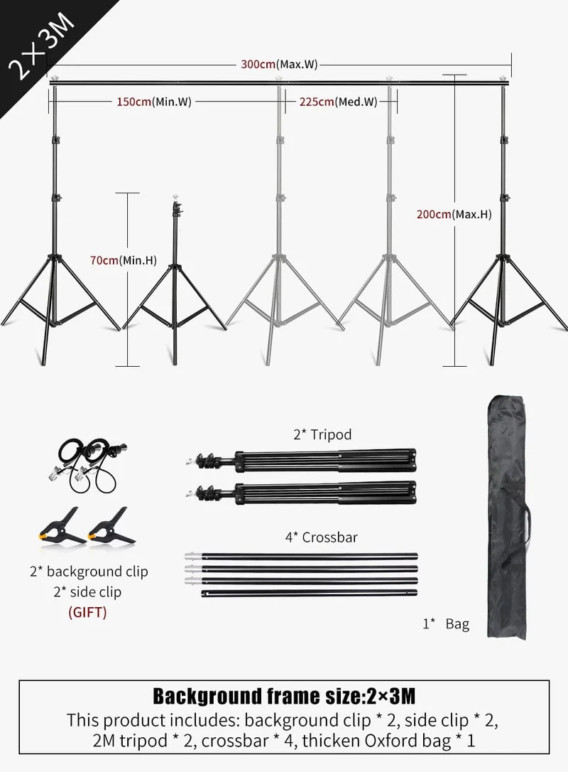 Fotografie-Hintergrundständer, Fotostudio-Hintergrund-Kit, Hintergründe, Chromakey, Green Screen-Rahmen-Unterstützungssystem, verstellbares Stativ