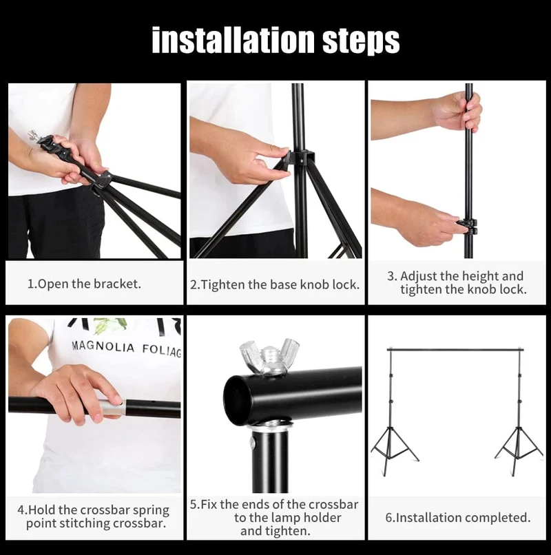 Fotografie-Hintergrundständer, Fotostudio-Hintergrund-Kit, Hintergründe, Chromakey, Green Screen-Rahmen-Unterstützungssystem, verstellbares Stativ