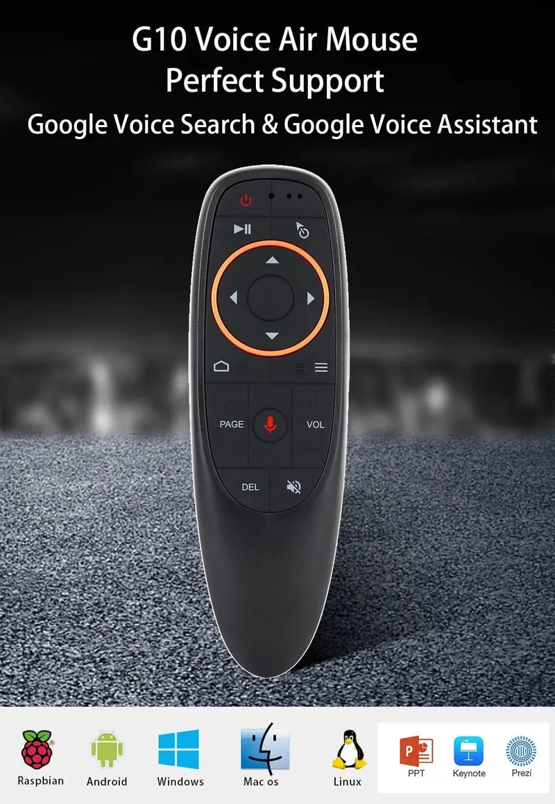 G10S Air Mouse Sprachfernbedienung 2.4G Wireless Gyroskop IR-Lernen für H96 MAX X88 PRO Android TV Box HK1