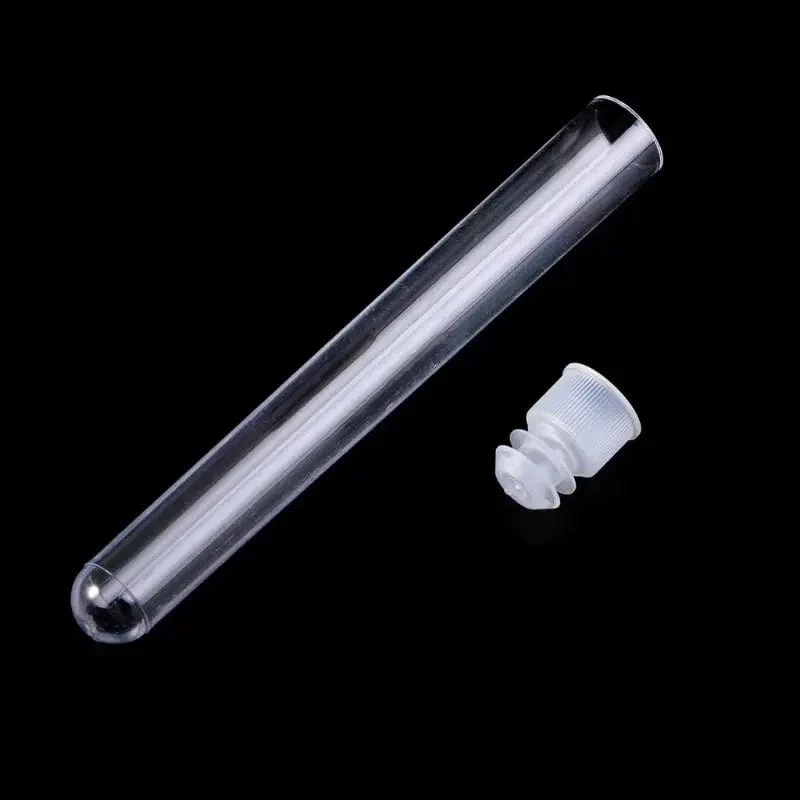 50 Teile/paket 12x100mm Transparent Labor Klar Kunststoff Reagenzgläser Fläschchen Mit Push-Cap Schule Labor Liefert