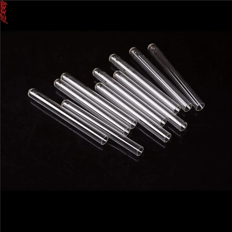 Neu 10 stücke/charge Transparent Pyrex Glas Blasrohr 100mm Lange Dicke Wand Reagenzglas