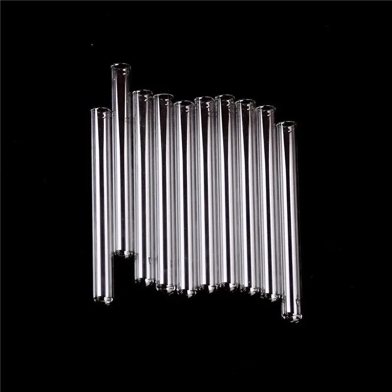 Neu 10 stücke/charge Transparent Pyrex Glas Blasrohr 100mm Lange Dicke Wand Reagenzglas
