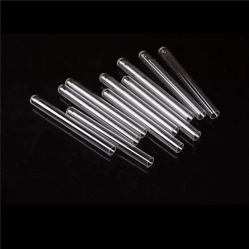 Neu 10 stücke/charge Transparent Pyrex Glas Blasrohr 100mm Lange Dicke Wand Reagenzglas
