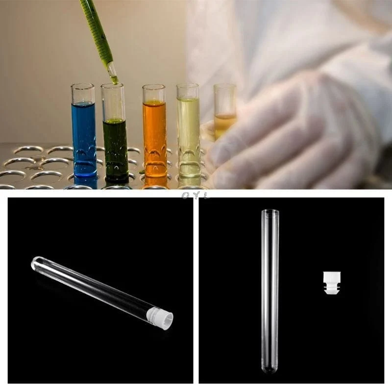 10 Stücke Kunststoff Reagenzgläser Labor Test Werkzeug Mit Schraubverschluss Transparent 15*150mm