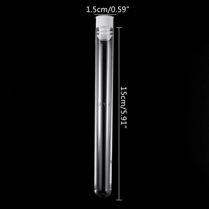 10 Stücke Kunststoff Reagenzgläser Labor Test Werkzeug Mit Schraubverschluss Transparent 15*150mm