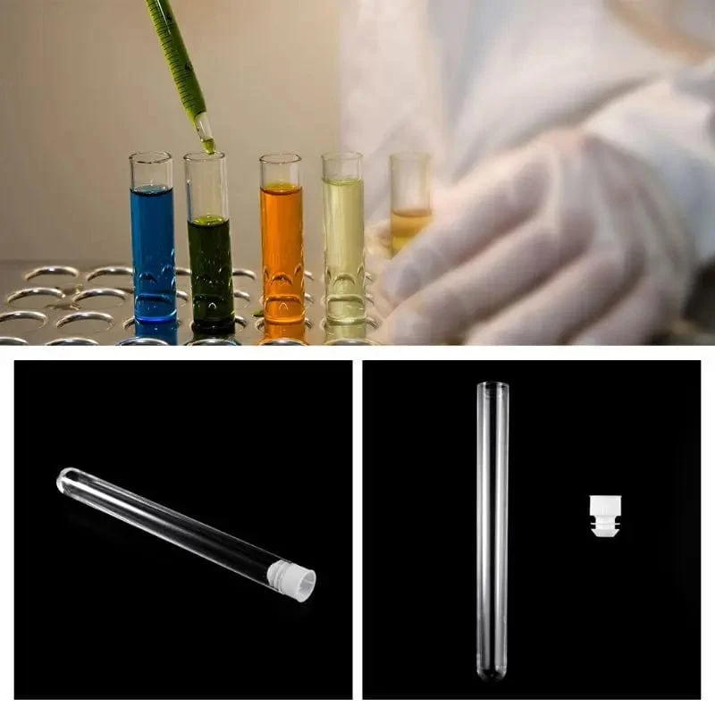 10 Stücke Kunststoff Reagenzgläser Labor Test Werkzeug Mit Schraubverschluss Transparent 15*150mm