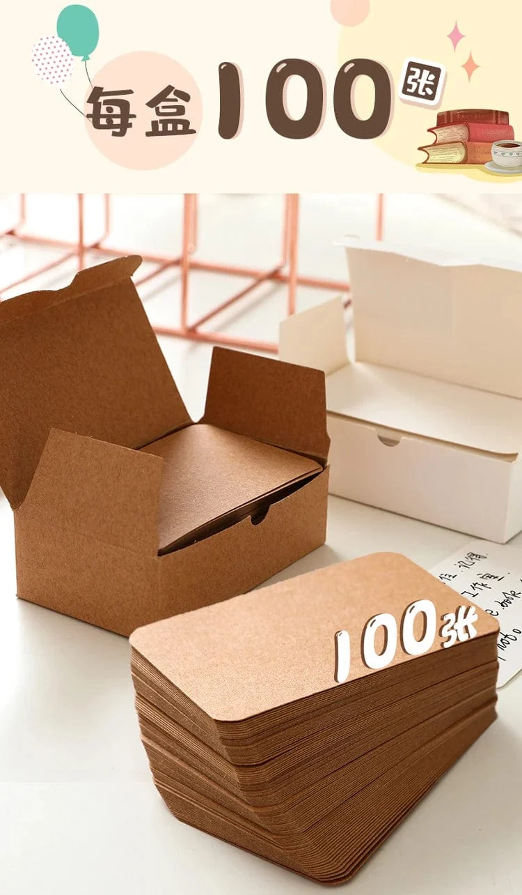 50/100/200 Blatt/Box DIY Tagebuch Tragbare Dose zum Stanzen von Blankokarten, Erinnerungsnachrichten, praktische Karten, Grußkarten, Notizblöcke
