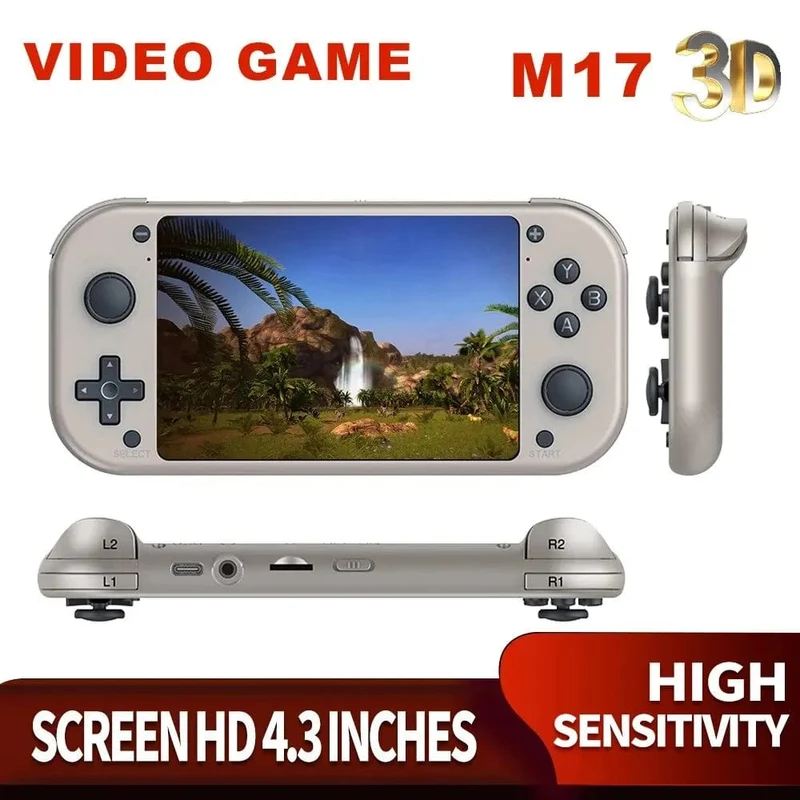 BOYHOM M17 Retro-Handheld-Videospielkonsole, Open Source-Linux-System, 4.3-Zoll-IPS-Bildschirm, tragbarer Pocket-Videoplayer für PSP
