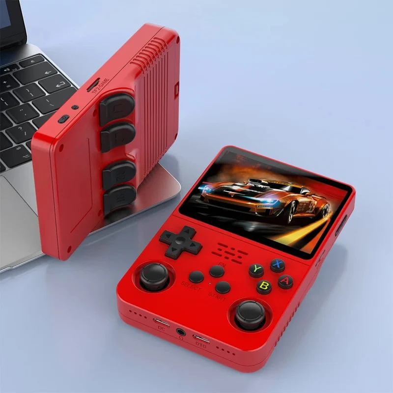 R36S Retro Handheld-Konsole Linux-System 3.5 Zoll IPS Bildschirm R35s Pro Tragbarer Pocket-Video-Player 64GB Spiele