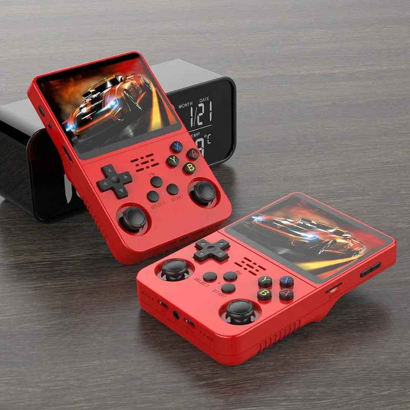 R36S Retro Handheld-Konsole Linux-System 3.5 Zoll IPS Bildschirm R35s Pro Tragbarer Pocket-Video-Player 64GB Spiele