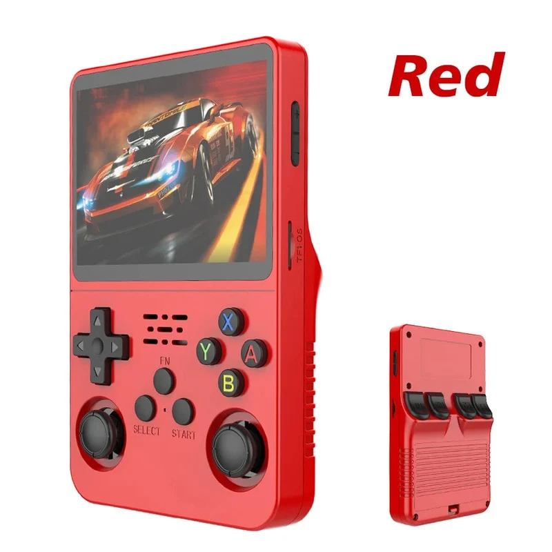 R36S Retro Handheld-Konsole Linux-System 3.5 Zoll IPS Bildschirm R35s Pro Tragbarer Pocket-Video-Player 64GB Spiele