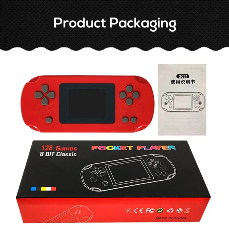 GAMINJA GC31 Retro Tragbare Mini-Handheld-Videospielkonsole TFT-Farbbildschirm Kinderspiel-Player Eingebaute 8-Bit-Spiele