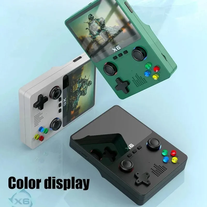 2023 Neuer X6 3.5-Zoll-IPS-Bildschirm Handheld-Spiel-Player Dual-Joystick 11 Simulatoren GBA-Videospielkonsole für Kindergeschenke