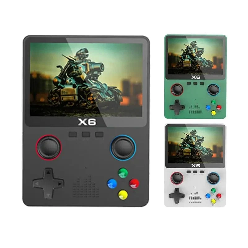 2023 Neuer X6 3.5-Zoll-IPS-Bildschirm Handheld-Spiel-Player Dual-Joystick 11 Simulatoren GBA-Videospielkonsole für Kindergeschenke