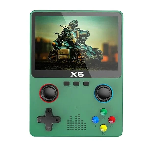 2023 Neuer X6 3.5-Zoll-IPS-Bildschirm Handheld-Spiel-Player Dual-Joystick 11 Simulatoren GBA-Videospielkonsole für Kindergeschenke