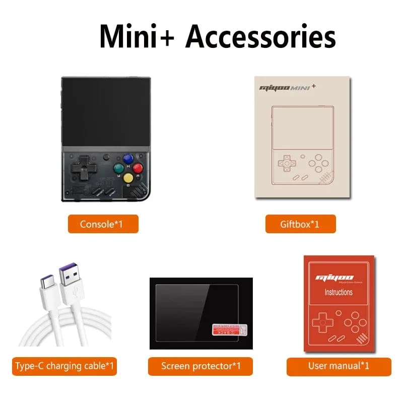 MIYOO Mini Plus Tragbare Retro-Handheld-Spielekonsole 3.5-Zoll-IPS-HD-Bildschirm Kindergeschenk Linux-System Klassischer Gaming-Emulator