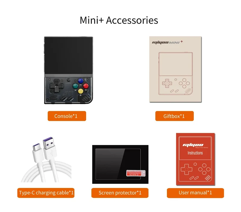 MIYOO Mini Plus Tragbare Retro-Handheld-Spielekonsole 3.5-Zoll-IPS-HD-Bildschirm Kindergeschenk Linux-System Klassischer Gaming-Emulator