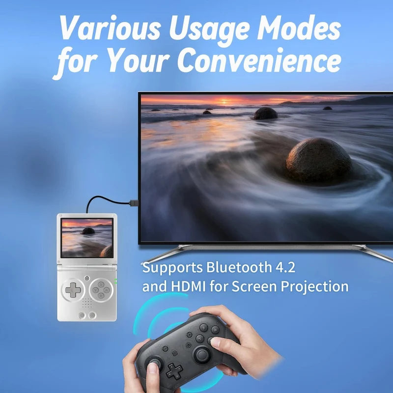 ANBERNIC RG35XXSP 3.5'' IPS Bildschirm Flip Handheld Konsole Linux System HDMI-kompatibel TV Ausgang 64G 5500 Spiele Pre-installiert
