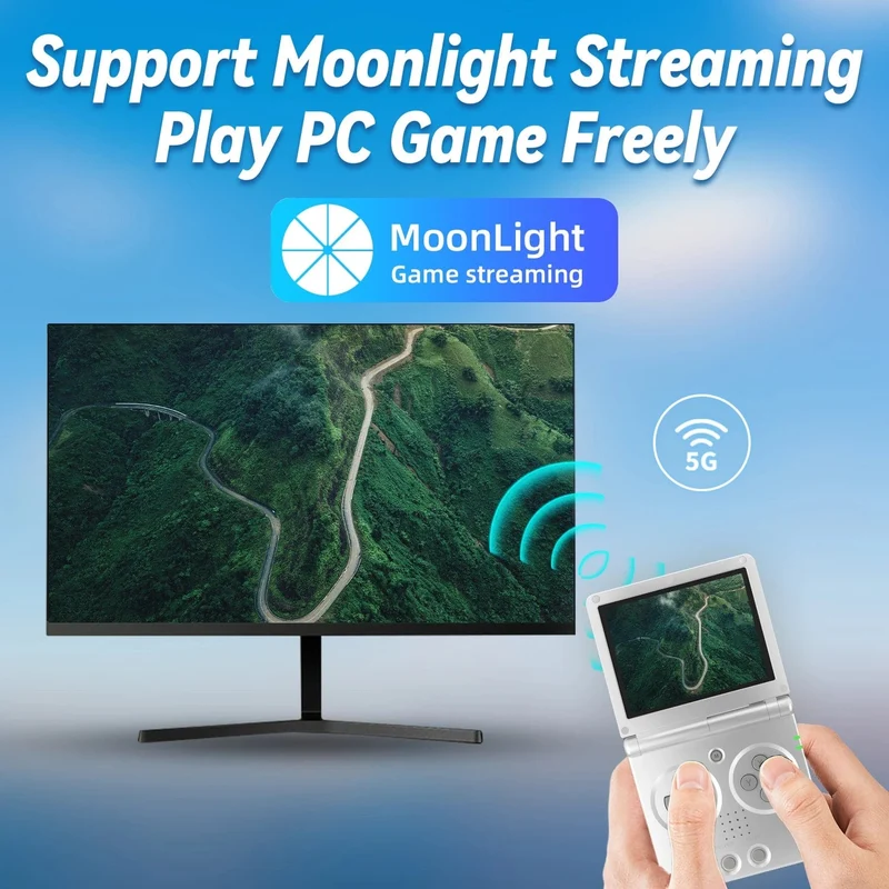 ANBERNIC RG35XXSP 3.5'' IPS Bildschirm Flip Handheld Konsole Linux System HDMI-kompatibel TV Ausgang 64G 5500 Spiele Pre-installiert