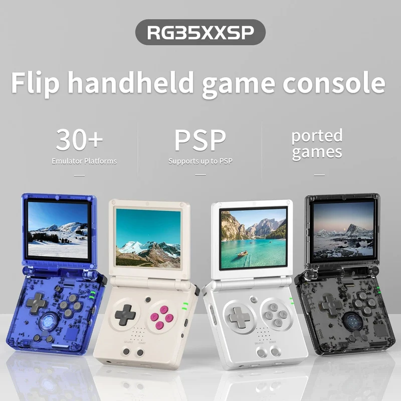 ANBERNIC RG35XXSP 3.5'' IPS Bildschirm Flip Handheld Konsole Linux System HDMI-kompatibel TV Ausgang 64G 5500 Spiele Pre-installiert