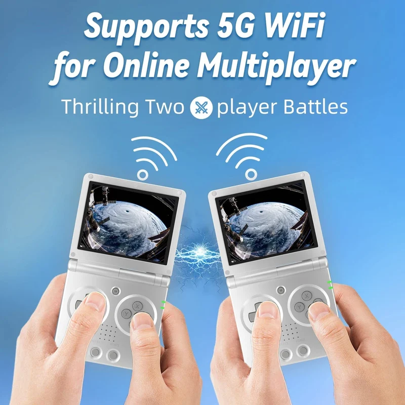 ANBERNIC RG35XXSP 3.5'' IPS Bildschirm Flip Handheld Konsole Linux System HDMI-kompatibel TV Ausgang 64G 5500 Spiele Pre-installiert