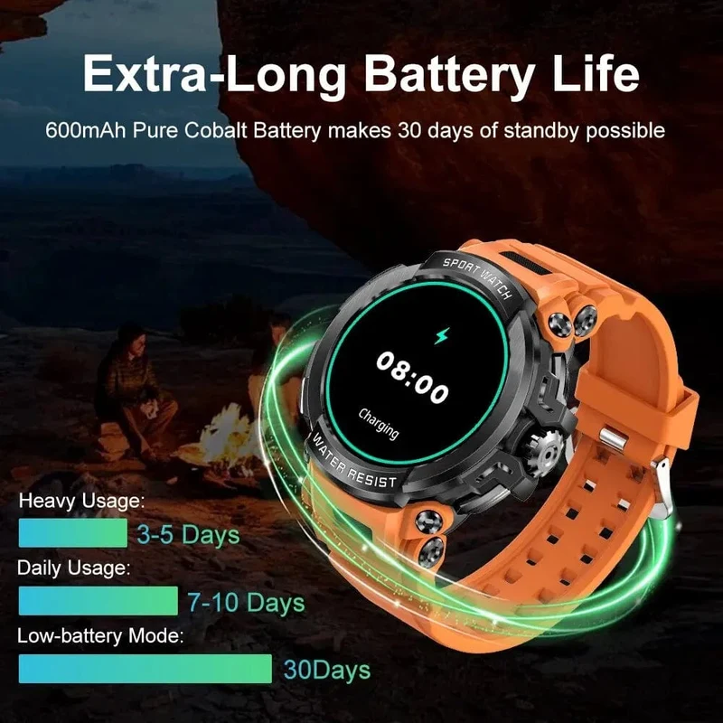 MEVADEN 1.5 Zoll Bluetooth-Anruf GPS-Smartwatch für Männer, 120+ Sportarten, Fitness-Tracker, Gesundheitsmonitor, Smartwatch für Android IOS, 600 mAh, T90