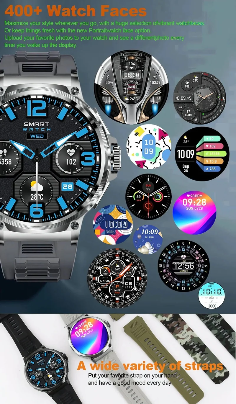 Für Huawei Xiaomi GPS Track Smart Uhr Männer 1.85-Zoll Ultra HD AMOLED Bildschirm 710 Mah Batterie Bluetooth Anruf smartWatch 2024 Neue