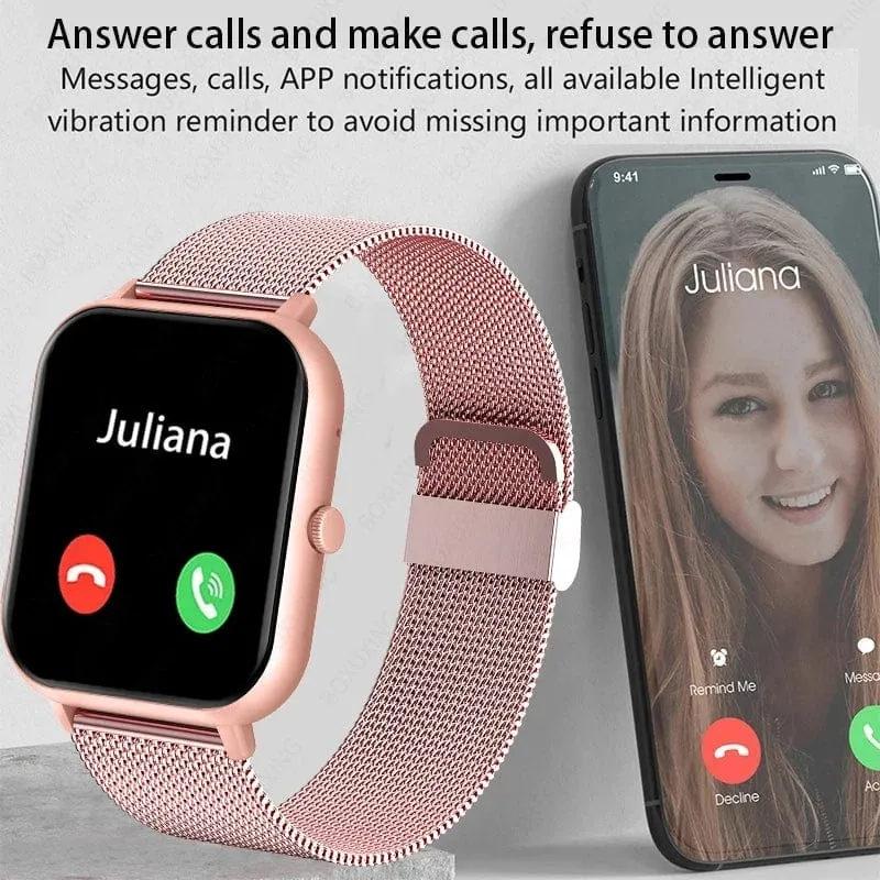 Xiaomi Call Smart Watch Damen Smartwatch mit individuellem Zifferblatt für Android IOS Wasserdichte Bluetooth-Musikuhren mit voller Touch-Uhr