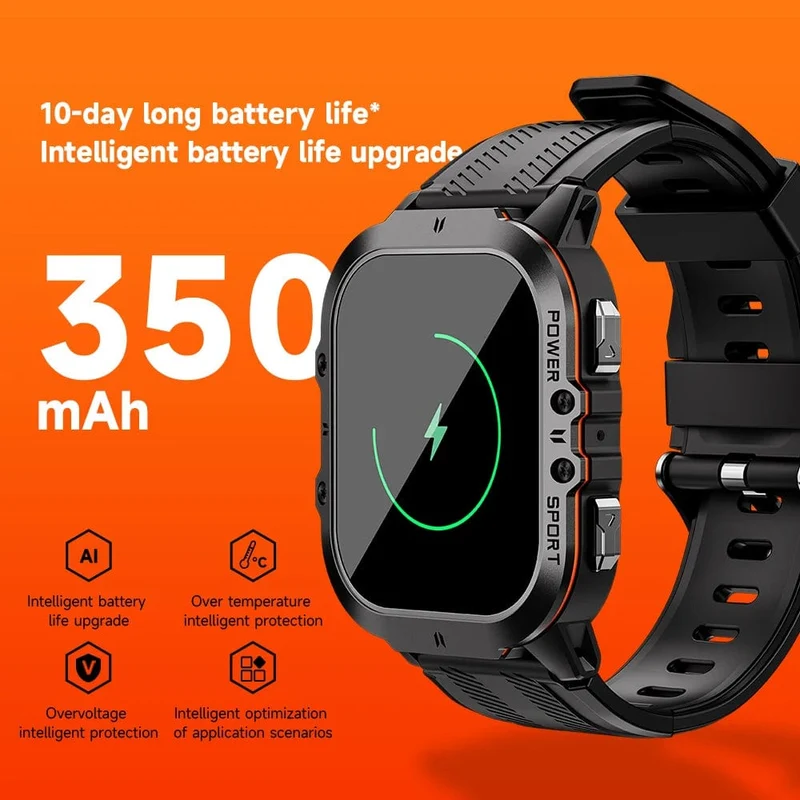 MISIRUN Neue C26 Smart Watch, 100+ Sportmodi, Bluetooth-Anruf-Smartwatch, 1.96 Zoll, AMOLED, 1 ATM, wasserdicht, Militär-Armbanduhr für den Außenbereich