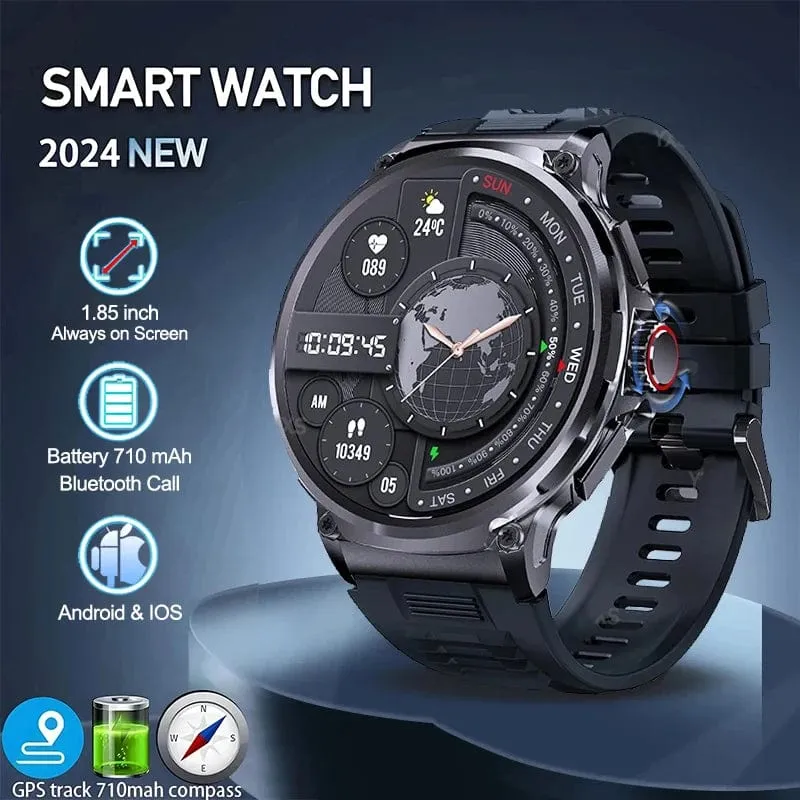 Für Huawei Xiaomi GPS Track Smart Watch Männer 1.85-Zoll Ultra HD AMOLED Full Touch Screen 710 Mah Akku BT Call SmartWatch 2024