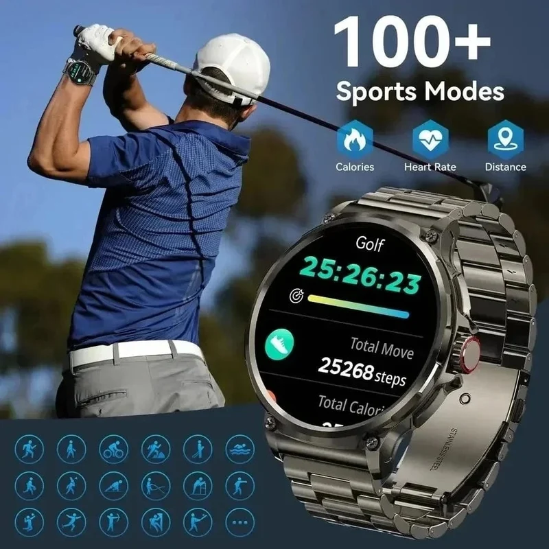 Für Huawei Xiaomi GPS Track Smart Watch Männer 1.85-Zoll Ultra HD AMOLED Full Touch Screen 710 Mah Akku BT Call SmartWatch 2024